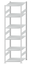 SCHULTE Steckregal, Fachbodenregale Stecksystem, Grundregal, beidseitig nutzbar, H2750xB750xT800 mm, 6 Fachböden, Fachlast 150 kg, RAL 7035 lichtgrau
