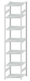 SCHULTE Steckregal, Fachbodenregale Stecksystem, Grundregal, beidseitig nutzbar, H3500xB750xT800 mm, 7 Fachböden, Fachlast 150 kg, RAL 7035 lichtgrau