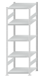 SCHULTE Steckregal, Fachbodenregale Stecksystem, Grundregal, beidseitig nutzbar, H2300xB750xT800 mm, 5 Fachböden, Fachlast 250 kg, RAL 7035 lichtgrau