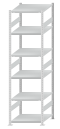 SCHULTE Steckregal, Fachbodenregale Stecksystem, Grundregal, beidseitig nutzbar, H2750xB750xT800 mm, 6 Fachböden, Fachlast 250 kg, RAL 7035 lichtgrau
