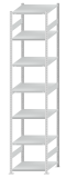 SCHULTE Steckregal, Fachbodenregale Stecksystem, Grundregal, beidseitig nutzbar, H3500xB750xT800 mm, 7 Fachböden, Fachlast 250 kg, RAL 7035 lichtgrau