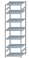 SCHULTE Steckregal, Fachbodenregale Stecksystem, Grundregal, beidseitig nutzbar, H3500xB1000xT1000 mm, 7 Fachböden, Fachlast 250 kg, sendzimirverzinkt
