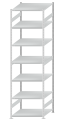 SCHULTE Steckregal, Fachbodenregale Stecksystem, Grundregal, beidseitig nutzbar, H3500xB1000xT1000 mm, 7 Fachböden, Fachlast 250 kg, RAL 7035 lichtgrau