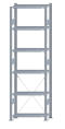 SCHULTE Steckregal, Fachbodenregale Stecksystem, Grundregal, einseitig nutzbar, H2500xB750xT350 mm, 6 Fachböden, Fachlast 85 kg, sendzimirverzinkt