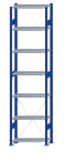 SCHULTE Steckregal, Fachbodenregale Stecksystem, Grundregal, einseitig nutzbar, H3000xB750xT350 mm, 7 Fachböden, Fachlast 85 kg, RAL 5010 enzianblau / verzinkt