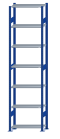 SCHULTE Steckregal, Fachbodenregale Stecksystem, Grundregal, beidseitig nutzbar, H3000xB750xT300 mm, 7 Fachböden, Fachlast 85 kg, RAL 5010 enzianblau / verzinkt