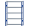 SCHULTE Steckregal, Fachbodenregale Stecksystem, Grundregal, beidseitig nutzbar, H2000xB1300xT300 mm, 5 Fachböden, Fachlast 85 kg, RAL 5010 enzianblau / verzinkt