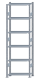 SCHULTE Steckregal, Fachbodenregale Stecksystem, Grundregal, beidseitig nutzbar, H2500xB750xT350 mm, 6 Fachböden, Fachlast 85 kg, sendzimirverzinkt