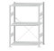 Fachbodenregal Stecksystem, Grundregal, einseitig nutzbar, H1500xB1000xT500 mm, 3 Fachböden, Fachlast 150 kg, RAL 7035 lichtgrau