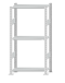 Fachbodenregal Stecksystem, Grundregal, beidseitig nutzbar, H1500xB750xT300 mm, 3 Fachböden, Fachlast 85 kg, RAL 7035 lichtgrau