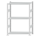 Fachbodenregal Stecksystem, Grundregal, beidseitig nutzbar, H1500xB1000xT400 mm, 3 Fachböden, Fachlast 150 kg, RAL 7035 lichtgrau