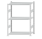 Fachbodenregal Stecksystem, Grundregal, beidseitig nutzbar, H1500xB1000xT500 mm, 3 Fachböden, Fachlast 150 kg, RAL 7035 lichtgrau