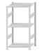 Fachbodenregal Stecksystem, Grundregal, beidseitig nutzbar, H1500xB750xT600 mm, 3 Fachböden, Fachlast 150 kg, RAL 7035 lichtgrau