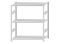 Fachbodenregal Stecksystem, Grundregal, beidseitig nutzbar, H1500xB1300xT600 mm, 3 Fachböden, Fachlast 150 kg, RAL 7035 lichtgrau