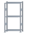 Fachbodenregal Stecksystem, Grundregal, beidseitig nutzbar, H1500xB750xT300 mm, 3 Fachböden, Fachlast 85 kg, sendzimirverzinkt