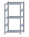Fachbodenregal Stecksystem, Grundregal, beidseitig nutzbar, H1500xB750xT500 mm, 3 Fachböden, Fachlast 150 kg, sendzimirverzinkt