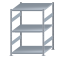 Fachbodenregal Stecksystem, Grundregal, beidseitig nutzbar, H1500xB1000xT1000 mm, 3 Fachböden, Fachlast 250 kg, sendzimirverzinkt