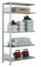 Fachbodenregal Stecksystem, Anbauregal, beidseitig nutzbar, H1500xB1000xT1000 mm, 3 Fachböden, Fachlast 250 kg, RAL 7035 lichtgrau