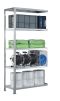 SCHULTE Schraubregal - Fachbodenregale Schraubsystem, Anbauregal, beidseitig nutzbar, H2500xB1300xT300 mm, 6 Fachböden, Fachlast 250 kg, RAL 7035 lichtgrau