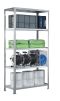 SCHULTE Schraubregal - Fachbodenregale Schraubsystem, Grundregal, beidseitig nutzbar, H2000xB750xT800 mm, 5 Fachböden, Fachlast 250 kg, RAL 7035 lichtgrau