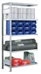 SCHULTE Steckregal, Fachbodenregale Stecksystem, Anbauregal, beidseitig nutzbar, H3500xB1000xT1000 mm, 7 Fachböden, Fachlast 250 kg, sendzimirverzinkt