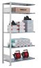 SCHULTE Steckregal, Fachbodenregale Stecksystem, Anbauregal, beidseitig nutzbar, H2300xB1000xT300 mm, 5 Fachböden, Fachlast 85 kg, RAL 7035 lichtgrau