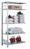 SCHULTE Steckregal, Fachbodenregale Stecksystem, Anbauregal, beidseitig nutzbar, H2300xB1300xT300 mm, 5 Fachböden, Fachlast 85 kg, sendzimirverzinkt