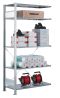 SCHULTE Steckregal, Fachbodenregale Stecksystem, Anbauregal, einseitig nutzbar, H1800xB1300xT300 mm, 4 Fachböden, Fachlast 85 kg, sendzimirverzinkt
