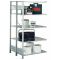 Doppelregal Stecksystem, Anbauregal, mit Kreuzstrebe, H2500xB1000xT2x500, Fachlast 150kg, RAL 7035 lichtgrau