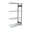 Fachbodenregal Stecksystem, Anbauregal, beidseitig nutzbar, H1800xB750xT400 mm, 4 Fachb&ouml;den, Fachlast 150 kg, schwarz / verzinkt