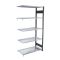 Fachbodenregal Stecksystem, Anbauregal, beidseitig nutzbar, H2000xB1000xT400 mm, 5 Fachb&ouml;den, Fachlast 85 kg, schwarz / verzinkt