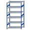 SCHULTE Steckregal, Fachbodenregale Stecksystem, Grundregal, beidseitig nutzbar, H2500xB1300xT800 mm, 6 Fachb&ouml;den, Fachlast 150 kg, RAL 5010 enzianblau / verzinkt