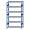 SCHULTE Steckregal, Fachbodenregale Stecksystem, Grundregal, beidseitig nutzbar, H2500xB1300xT500 mm, 6 Fachb&ouml;den, Fachlast 250 kg, RAL 5010 enzianblau / verzinkt