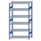 SCHULTE Steckregal, Fachbodenregale Stecksystem, Grundregal, beidseitig nutzbar, H2500xB1300xT600 mm, 6 Fachb&ouml;den, Fachlast 250 kg, RAL 5010 enzianblau / verzinkt