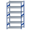 SCHULTE Steckregal, Fachbodenregale Stecksystem, Grundregal, beidseitig nutzbar, H2500xB1300xT800 mm, 6 Fachb&ouml;den, Fachlast 250 kg, RAL 5010 enzianblau / verzinkt
