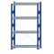 SCHULTE Steckregal, Fachbodenregale Stecksystem, Grundregal, einseitig nutzbar, H1800xB1000xT300 mm, 4 Fachböden, Fachlast 330 kg, RAL 5010 enzianblau / verzinkt