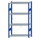 SCHULTE Steckregal, Fachbodenregale Stecksystem, Grundregal, einseitig nutzbar, H1800xB1000xT400 mm, 4 Fachb&ouml;den, Fachlast 150 kg, RAL 5010 enzianblau / verzinkt