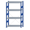 SCHULTE Steckregal, Fachbodenregale Stecksystem, Grundregal, einseitig nutzbar, H1800xB1000xT400 mm, 4 Fachböden, Fachlast 330 kg, RAL 5010 enzianblau / verzinkt