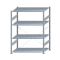 SCHULTE Steckregal, Fachbodenregale Stecksystem, Grundregal, einseitig nutzbar, H1800xB1300xT800 mm, 4 Fachb&ouml;den, Fachlast 150 kg, sendzimirverzinkt