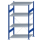 SCHULTE Steckregal, Fachbodenregale Stecksystem, Grundregal, einseitig nutzbar, H1800xB1000xT800 mm, 4 Fachb&ouml;den, Fachlast 150 kg, RAL 5010 enzianblau / verzinkt