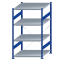 SCHULTE Steckregal, Fachbodenregale Stecksystem, Grundregal, einseitig nutzbar, H1800xB1000xT1000 mm, 4 Fachb&ouml;den, Fachlast 250 kg, RAL 5010 enzianblau / verzinkt