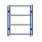 SCHULTE Steckregal, Fachbodenregale Stecksystem, Grundregal, beidseitig nutzbar, H1800xB1300xT300 mm, 4 Fachb&ouml;den, Fachlast 150 kg, RAL 5010 enzianblau / verzinkt