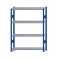 SCHULTE Steckregal, Fachbodenregale Stecksystem, Grundregal, beidseitig nutzbar, H1800xB1300xT300 mm, 4 Fachb&ouml;den, Fachlast 250 kg, RAL 5010 enzianblau / verzinkt
