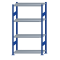 SCHULTE Steckregal, Fachbodenregale Stecksystem, Grundregal, beidseitig nutzbar, H1800xB1000xT400 mm, 4 Fachb&ouml;den, Fachlast 250 kg, RAL 5010 enzianblau / verzinkt