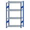SCHULTE Steckregal, Fachbodenregale Stecksystem, Grundregal, beidseitig nutzbar, H1800xB1000xT500 mm, 4 Fachb&ouml;den, Fachlast 150 kg, RAL 5010 enzianblau / verzinkt