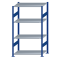 SCHULTE Steckregal, Fachbodenregale Stecksystem, Grundregal, beidseitig nutzbar, H1800xB1000xT600 mm, 4 Fachb&ouml;den, Fachlast 150 kg, RAL 5010 enzianblau / verzinkt