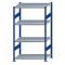SCHULTE Steckregal, Fachbodenregale Stecksystem, Grundregal, beidseitig nutzbar, H1800xB1000xT600 mm, 4 Fachb&ouml;den, Fachlast 250 kg, RAL 5010 enzianblau / verzinkt
