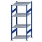 SCHULTE Steckregal, Fachbodenregale Stecksystem, Grundregal, beidseitig nutzbar, H1800xB750xT800 mm, 4 Fachb&ouml;den, Fachlast 150 kg, RAL 5010 enzianblau / verzinkt