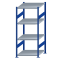 SCHULTE Steckregal, Fachbodenregale Stecksystem, Grundregal, beidseitig nutzbar, H1800xB750xT800 mm, 4 Fachb&ouml;den, Fachlast 250 kg, RAL 5010 enzianblau / verzinkt