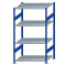 SCHULTE Steckregal, Fachbodenregale Stecksystem, Grundregal, beidseitig nutzbar, H1800xB1000xT800 mm, 4 Fachb&ouml;den, Fachlast 150 kg, RAL 5010 enzianblau / verzinkt